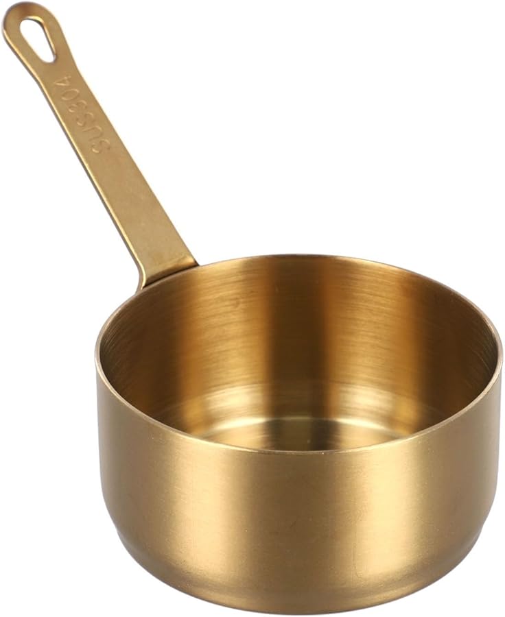 Gold L Mini Sauce Pan 100ml Stainless Steel Small Saucepan for Milk Gravy Coffee - Image 5